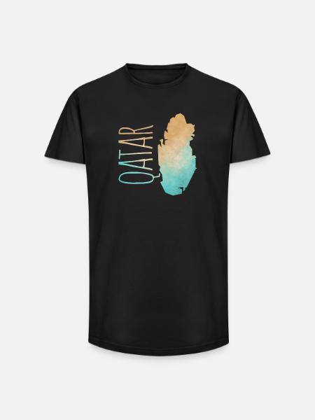 Qatar - Long Fit Men's T-Shirt - black
