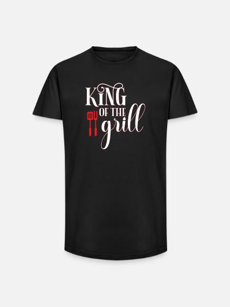 Grillkönig - Long Fit Men's T-Shirt - black