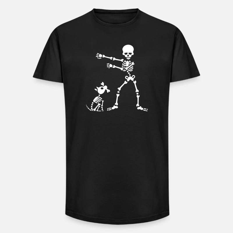 Flossing floss like a boss squelette chien danse - T-shirt coupe longue homme - noir