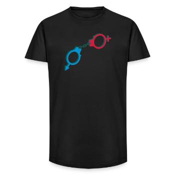 Handschellen männlich und weibliches Symbol - Long Fit Männer T-Shirt - Schwarz - Vorne - AI Model Male 185 light (185cm)