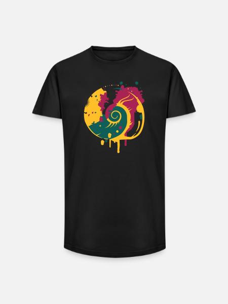 Graffiti of a fossil snail - Long Fit Men's T-Shirt - black