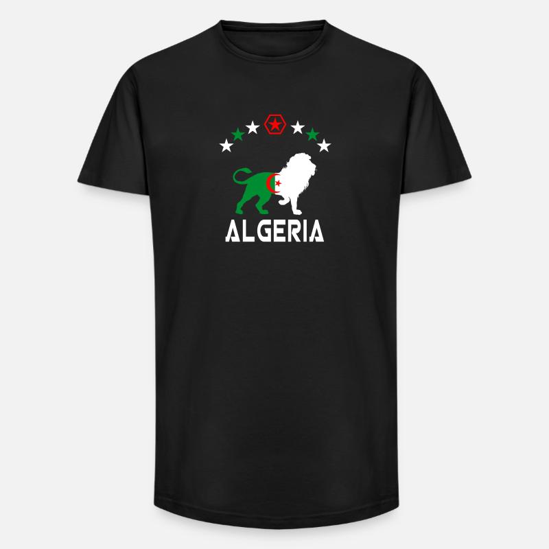 Algeria Lion Flags Design/ Gift - Long Fit Men's T-Shirt - black