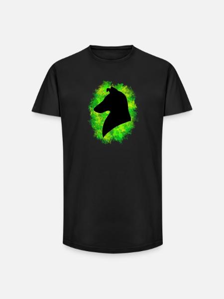Colley shorthair vert jaune - T-shirt coupe longue homme - noir