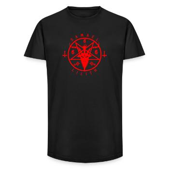 Satan Pentagram - Long Fit Men's T-Shirt - black - Front - AI Model Male 185 light (185cm)