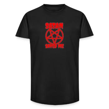 Satan saved me - Long Fit Männer T-Shirt - Schwarz - Vorne - AI Model Male 185 light (185cm)