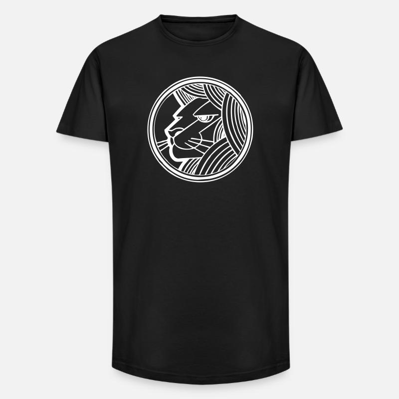 Ein Löwe - Long Fit Männer T-Shirt - Schwarz