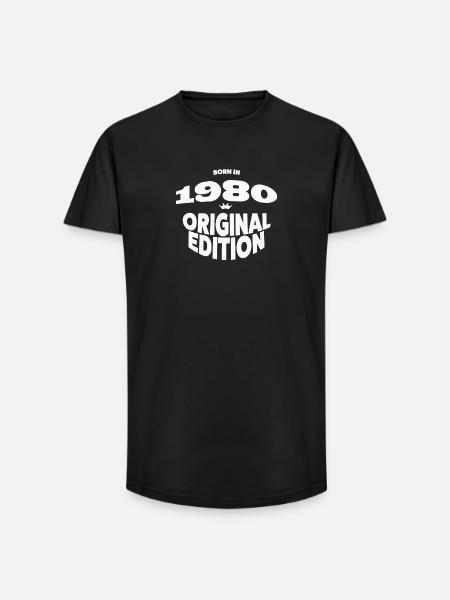 1980 Year of birth - Long Fit Men's T-Shirt - black