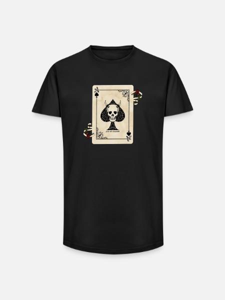Todeskarte / Pik-Ass - Long Fit Männer T-Shirt - Schwarz