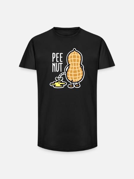 Sjov PEE-NUT Nut Peanut Peeing Pun Pun - Long fit herre T-shirt - sort