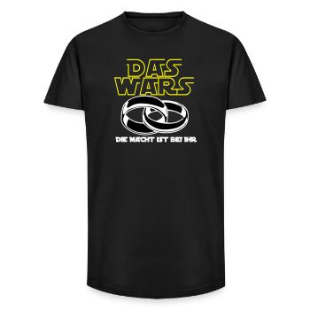 Junggesellenabschied , die Macht ist bei ihr(25) - Long Fit Männer T-Shirt - Schwarz - Vorne - AI Model Male 185 light (185cm)