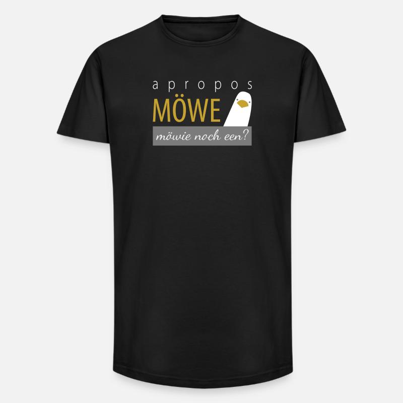 apropos Möwe - möwie noch een? - Long Fit Männer T-Shirt - Schwarz