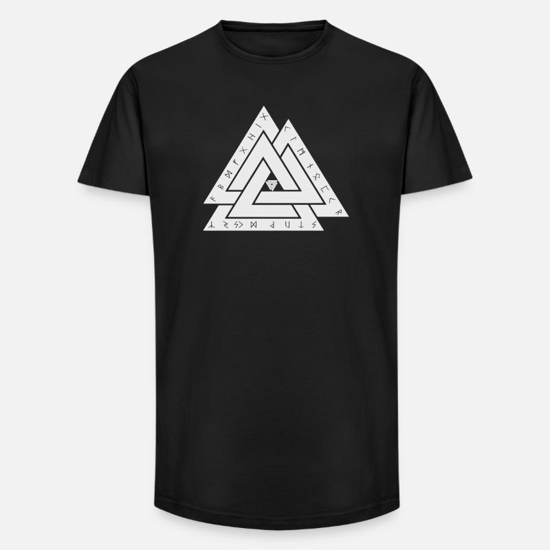 Valknut Wikinger Symbol - Long Fit Männer T-Shirt - Schwarz