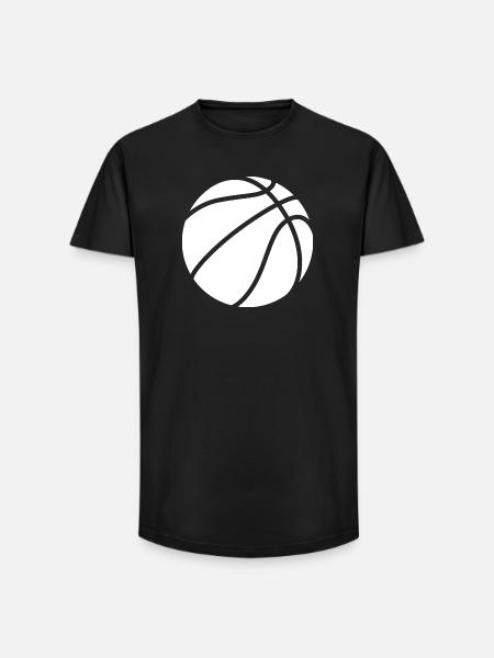 Basketball logo white - Long Fit Men's T-Shirt - black