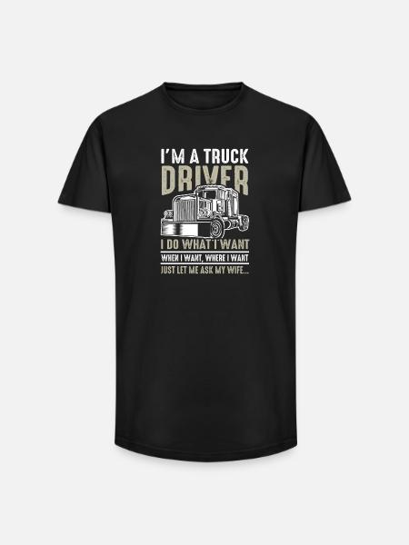 Funny truck driver saying - Long Fit Men's T-Shirt - black