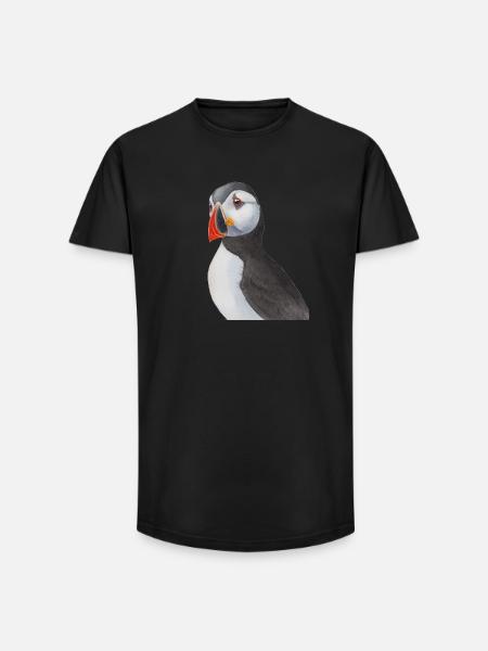 Puffin il giardino delle specie Puffin - T-shirt uomo a vestibilità lunga - nero