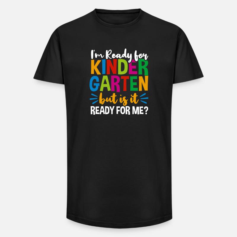 Kindergarten - Long Fit Männer T-Shirt - Schwarz