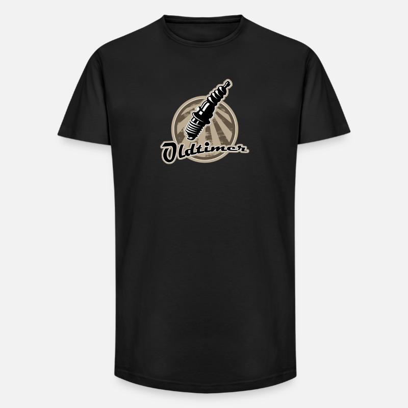 Oldtimer Zuendkerze Retro - Long Fit Männer T-Shirt - Schwarz