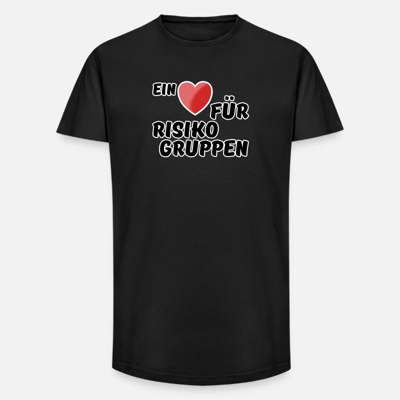 Risikogruppe Spruch Nächstenliebe Herz Virus - Long Fit Männer T-Shirt - Schwarz