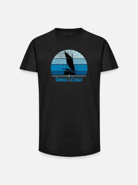 Darss Coast with Zeesboot - Long Fit Men's T-Shirt - black