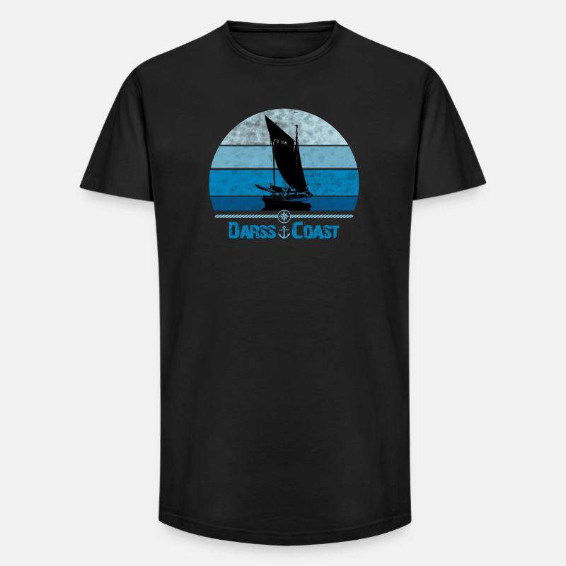 Darss Coast mit Zeesboot - Long Fit Männer T-Shirt - Schwarz