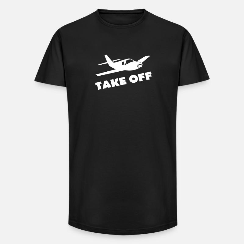 TAKE OFF - Long Fit Männer T-Shirt - Schwarz