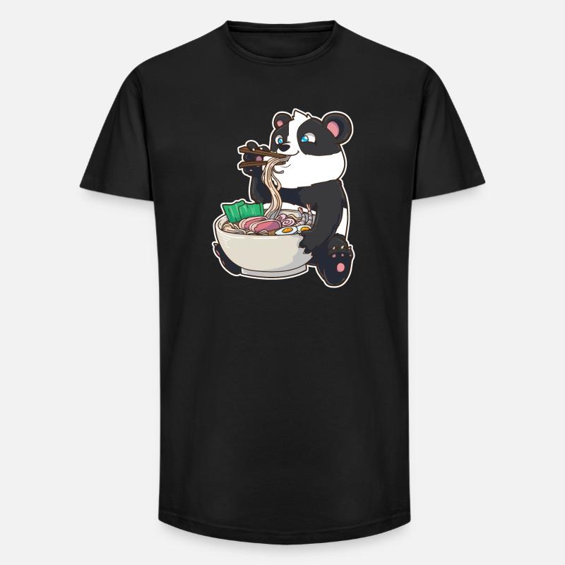 Ramen Panda - Long Fit Männer T-Shirt - Schwarz