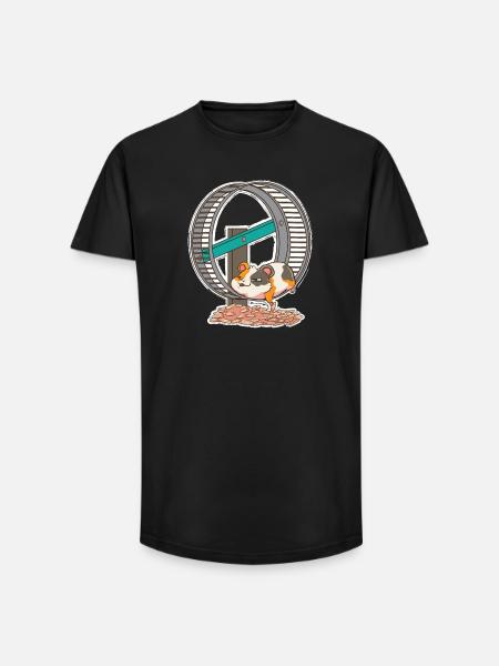 Hamsterrad Hamster Goldhamster - Long Fit Männer T-Shirt - Schwarz