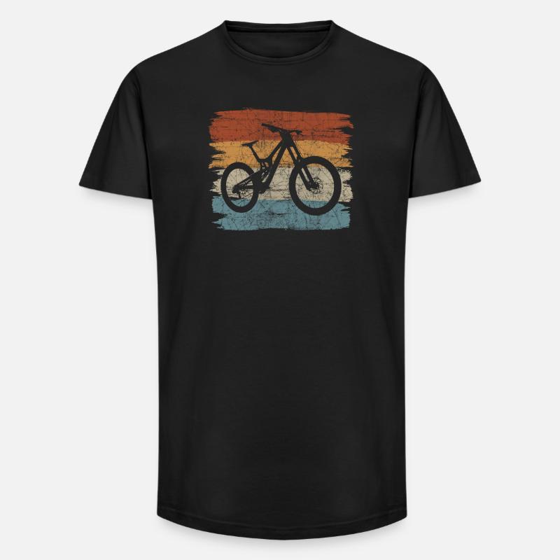 Retro Sunset Bicycle Silhouette - Long Fit Men's T-Shirt - black