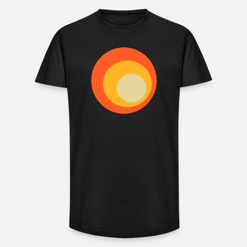 70s Circles Pattern - Long Fit Men's T-Shirt - black