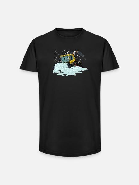 yellow snow shovel - Long Fit Men's T-Shirt - black