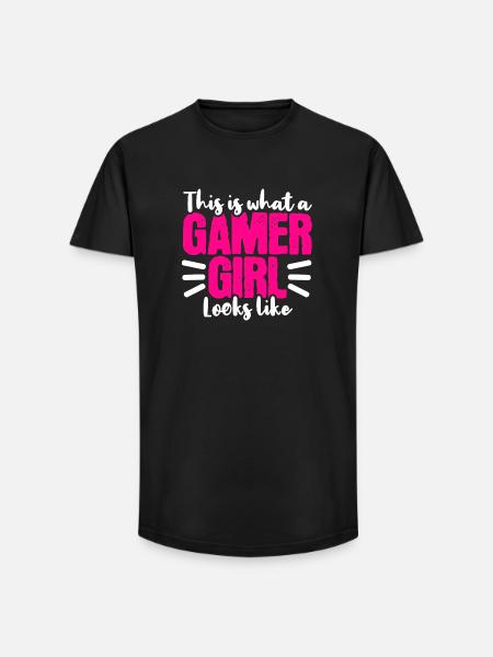 Gamer gamer streamer - Long Fit Men's T-Shirt - black