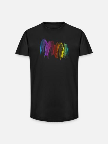 Abstract Lines Design 07 - Long Fit Men's T-Shirt - black
