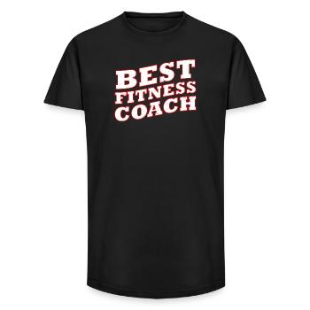 Fitness Coach Bold Typography - Long Fit Men's T-Shirt - black - Front - AI Model Male 185 light (185cm)