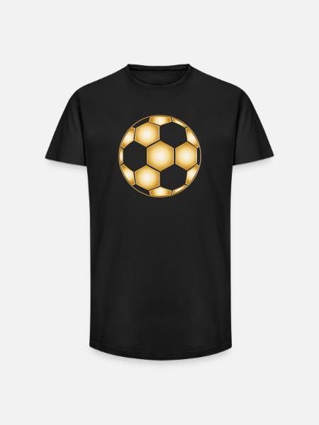 gold-plated football pattern - Long Fit Men's T-Shirt - black