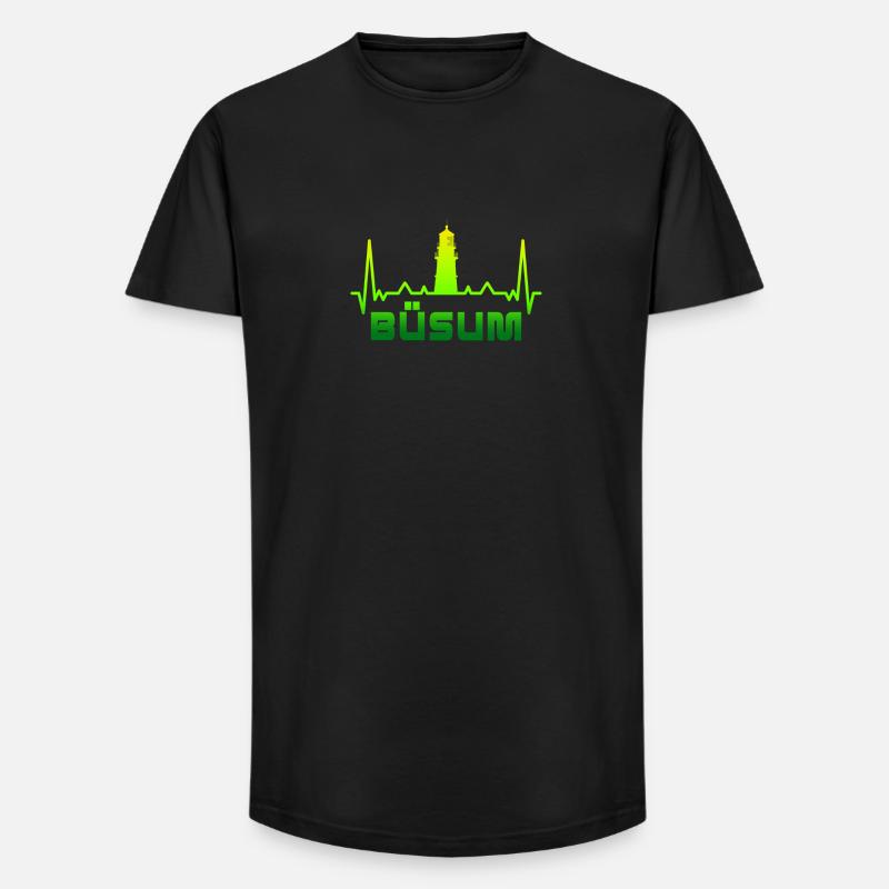 Büsum Leuchtturm Design / Geschenkidee - Long Fit Männer T-Shirt - Schwarz