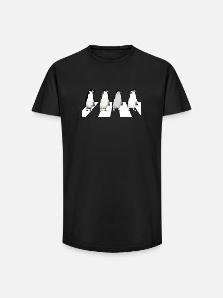 Abbey Road Penguins - Long Fit Men's T-Shirt - black