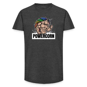 Licorne musculation gym entraînement sport - T-shirt coupe longue homme - charbon - Devant - AI Model Male 185 light (185cm)