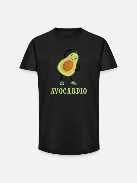 avocardio funny - Long Fit Men's T-Shirt - black