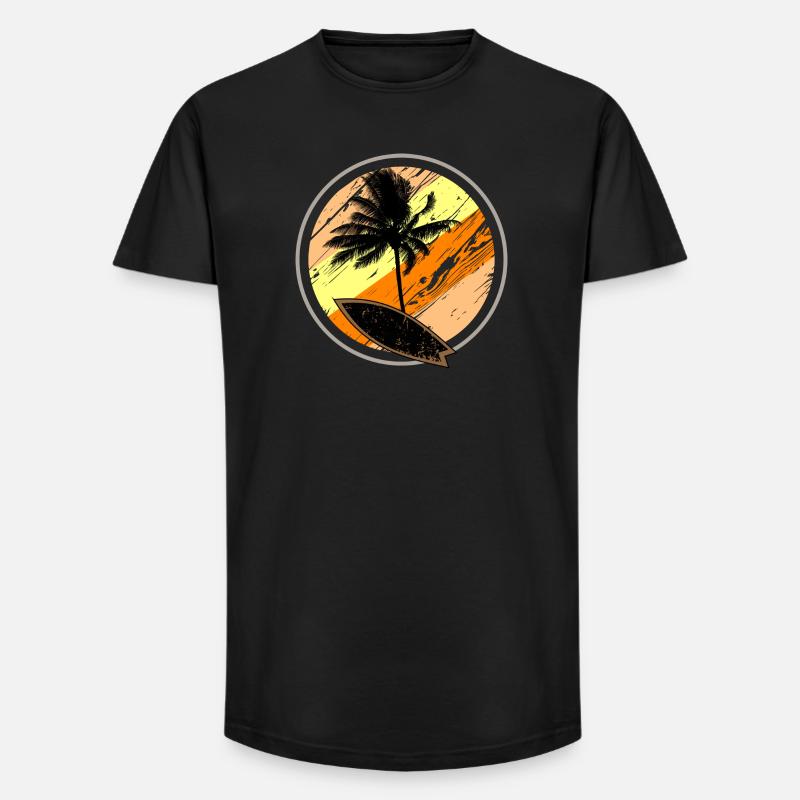 Beach Surf Sun - Long Fit Men's T-Shirt - black