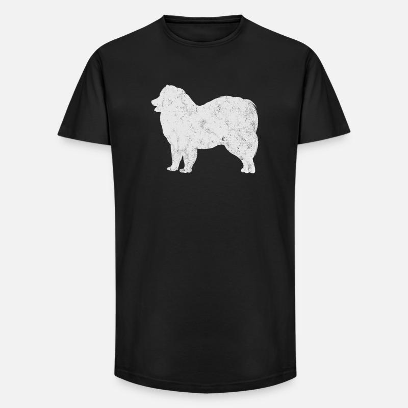 Samojede Samoyed Hundebesitzer - Long Fit Männer T-Shirt - Schwarz