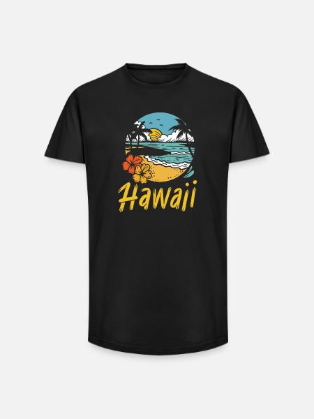 Hawaii Surfing Summer - Long Fit Men's T-Shirt - black