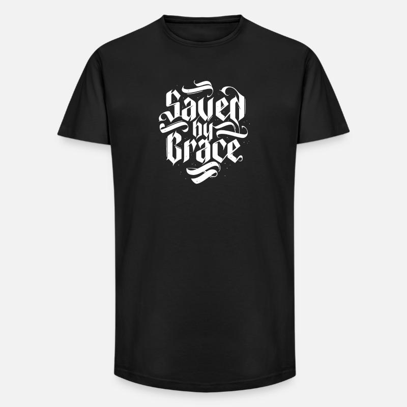 Saved by Grace - Long Fit Männer T-Shirt - Schwarz