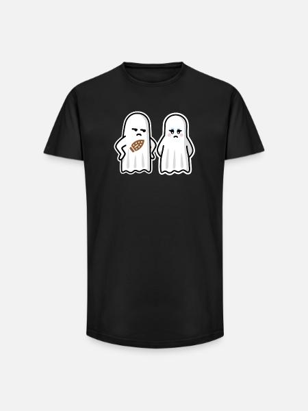 Repassage fantôme de fer plat - T-shirt coupe longue homme - noir