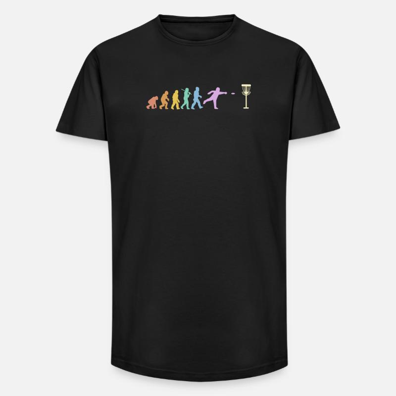 Discgolf Evolution Disc Golf Discgolfer - Long Fit Männer T-Shirt - Schwarz