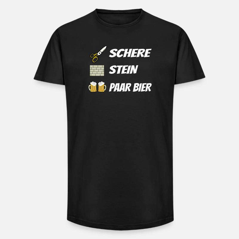 Schere , Stein, Paar Bier - Long Fit Männer T-Shirt - Schwarz