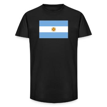 Aufkleber Flagge von Argentinien Aufkleber Argentinien - Long Fit Männer T-Shirt - Schwarz - Vorne - AI Model Male 185 light (185cm)