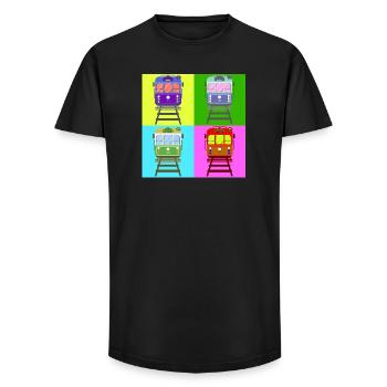 Tram, tram pop art - Long Fit Men's T-Shirt - black - Front - AI Model Male 185 light (185cm)