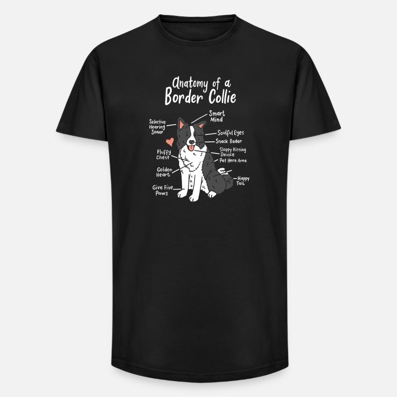 Border Collie - Long Fit Männer T-Shirt - Schwarz
