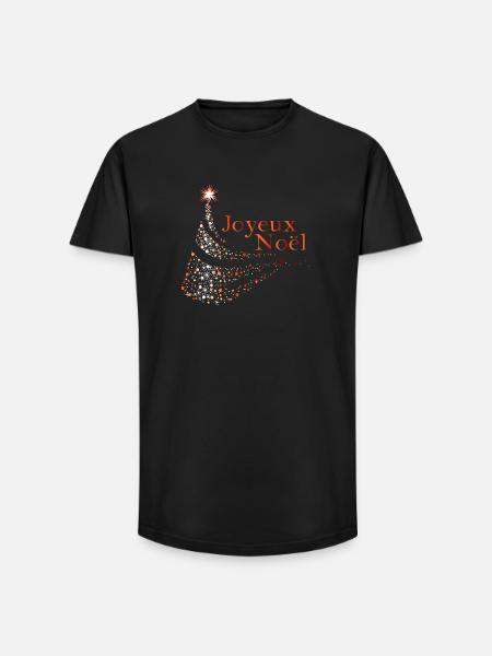 Joyeux Noël Dots Étincelants - T-shirt coupe longue homme - noir
