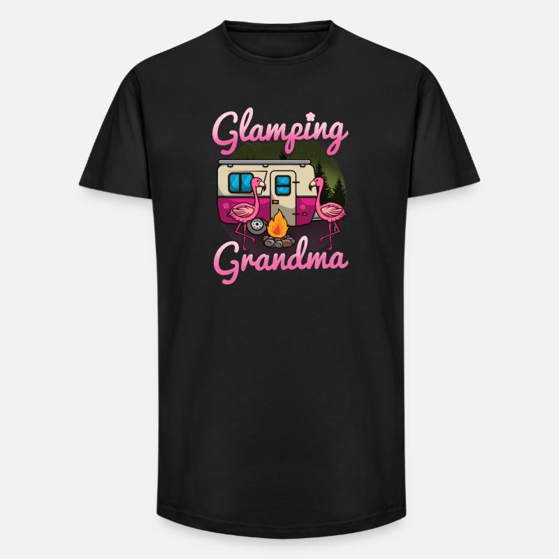 Glamping Camping - Long Fit Männer T-Shirt - Schwarz